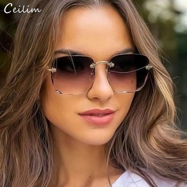retro square rimless sunglasses women brand designer trendy pink gradient sun glasses oversized goggles uv400, White;black
retro square rimless sunglasses women brand designer trendy pink gradient sun glasses oversized goggles uv400, White;black