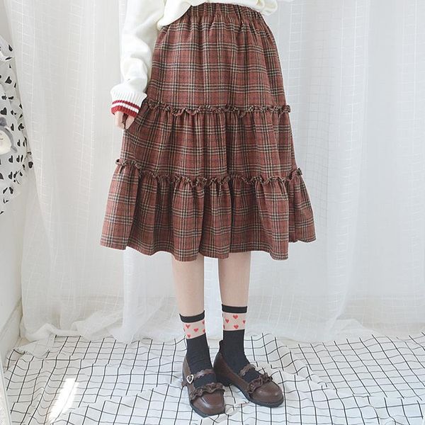 skirts 2021 winter women's plaid checks knee length skirt long casual elastic waist mori girl style 3 colors, Black
skirts 2021 winter women's plaid checks knee length skirt long casual elastic waist mori girl style 3 colors, Black