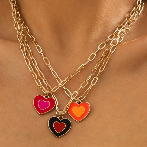 pendant necklaces colorful rainbow double love heart for women girls link chain collar charm lovers jewelry gifts, Silver
pendant necklaces colorful rainbow double love heart for women girls link chain collar charm lovers jewelry gifts, Silver