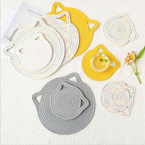 ear household hanging cotton thread woven dining table creative heat insulation pad lovely heat-resistant pot
ear household hanging cotton thread woven dining table creative heat insulation pad lovely heat-resistant pot