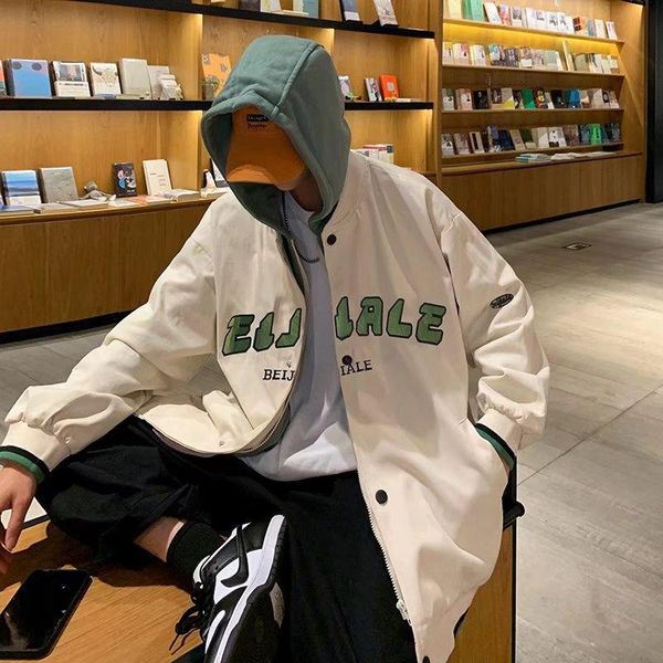 men's jackets autumn fake two-piece jacket hong kong style ins tide brand couple casual loose hooded korean baseball uniform, Black;brown
men's jackets autumn fake two-piece jacket hong kong style ins tide brand couple casual loose hooded korean baseball uniform, Black;brown