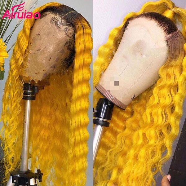 ombre deep wave wig yellow color pre plucked glueless 180 density brazilian human hair wigs for women hd transparent lace1, Black;brown
ombre deep wave wig yellow color pre plucked glueless 180 density brazilian human hair wigs for women hd transparent lace1, Black;brown