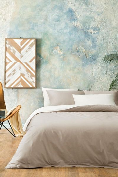 bedding sets noah ranforce double duvet cover set- beige / ecru ytsgrpist-1285701