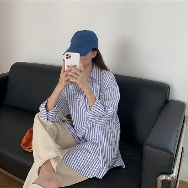 long sleeve women casual shirt shirts fashion striped blouse loose blouses turn-down collar women's &, White
long sleeve women casual shirt shirts fashion striped blouse loose blouses turn-down collar women's &, White
