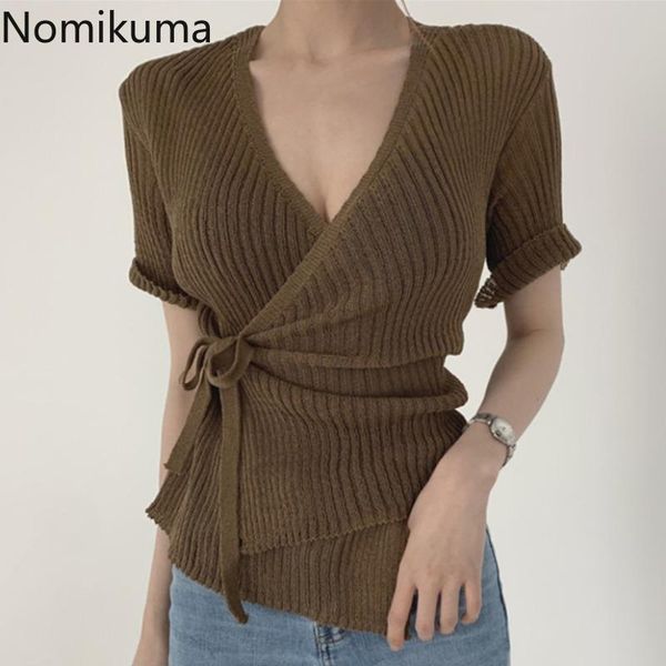 nomikuma korean chic t shirt women drawstring lace up slim waist v neck short sleeve tshirts solid color casual summer women's t-shirt, White
nomikuma korean chic t shirt women drawstring lace up slim waist v neck short sleeve tshirts solid color casual summer women's t-shirt, White