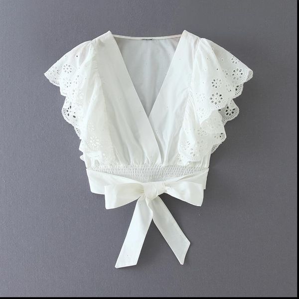 womens shirt women cross v neck hem elastic bow tie casual kimono smock blouse lady hollow out ruffles chic blusas, White
womens shirt women cross v neck hem elastic bow tie casual kimono smock blouse lady hollow out ruffles chic blusas, White
