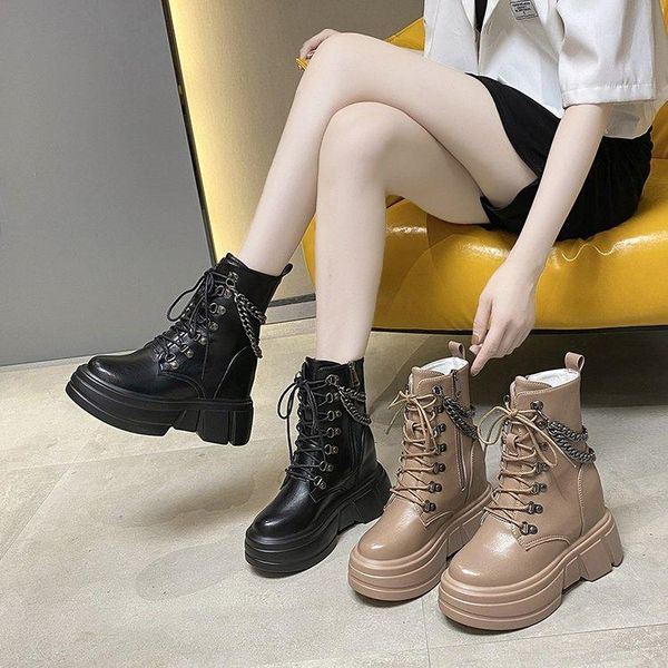 boots brand women 2021 fashion metal chain platform shoes high heels autumn winter wedge non-slip heighten, Black
boots brand women 2021 fashion metal chain platform shoes high heels autumn winter wedge non-slip heighten, Black
