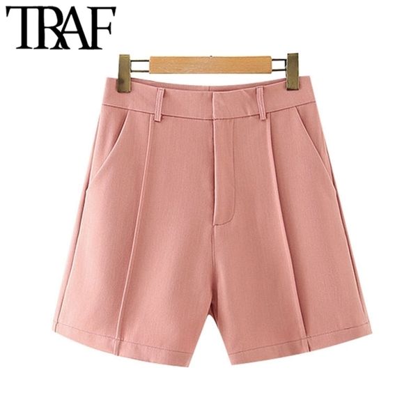 traf women chic fashion side pockets straight shorts vintage high waist zipper fly female short pants mujer 210624, White;black
traf women chic fashion side pockets straight shorts vintage high waist zipper fly female short pants mujer 210624, White;black