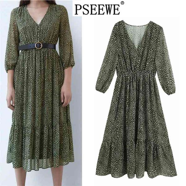 women dress fashion polka dot printed v-neck midi elegant vintage elastic waist long sleeves mujer es 210519, Black;gray
women dress fashion polka dot printed v-neck midi elegant vintage elastic waist long sleeves mujer es 210519, Black;gray