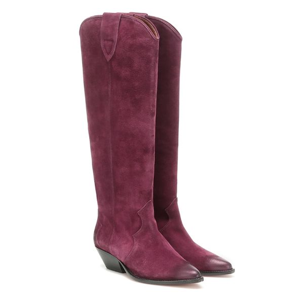 2021 lady cowskin suede leather square chunky 5cm med heels knee boots pleated women martin knight cowboy booties pillage toes wedding shoes, Black
2021 lady cowskin suede leather square chunky 5cm med heels knee boots pleated women martin knight cowboy booties pillage toes wedding shoes, Black