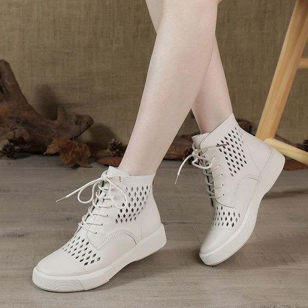 genuine leather flat-heel boots hollow short women summer breathable cowhide mesh soft hole women's shoes, Black
genuine leather flat-heel boots hollow short women summer breathable cowhide mesh soft hole women's shoes, Black