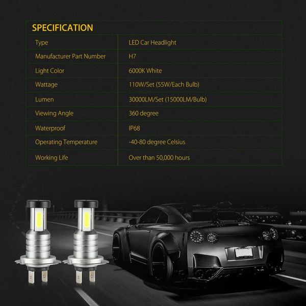 headlight bulb led lamp h7 high low beam super bright 2pcs 3-side car headlights
headlight bulb led lamp h7 high low beam super bright 2pcs 3-side car headlights