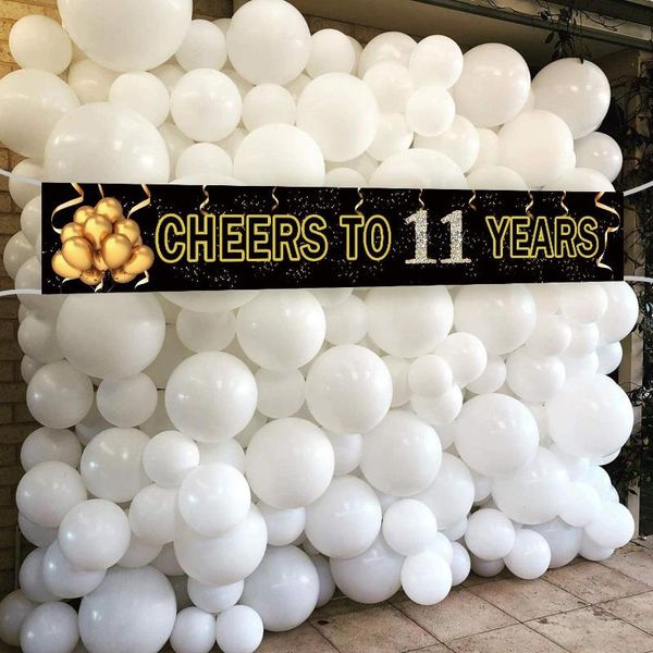 party decoration large cheers to 11 years banner, black gold 11th anniversary sign, birthday/anniversary decorations supplies
party decoration large cheers to 11 years banner, black gold 11th anniversary sign, birthday/anniversary decorations supplies