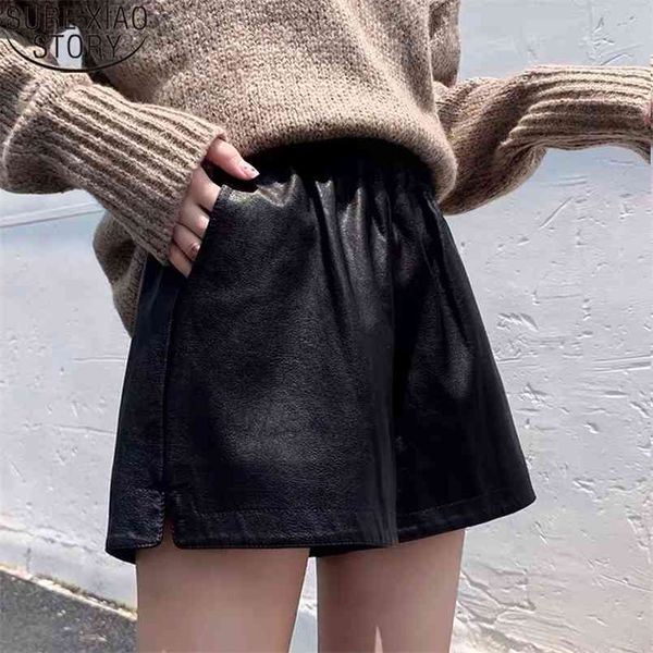 winter shorts women fashion black wide leg high waist loose pu leather short femme pantalon corto bottoms 11267 210506, White;black
winter shorts women fashion black wide leg high waist loose pu leather short femme pantalon corto bottoms 11267 210506, White;black