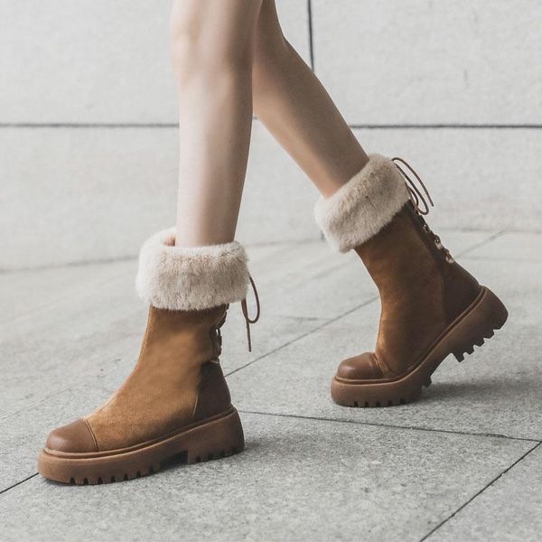boots women warm winter lace-up flat with shoes female cow suede ankle boot botas mujer plush ladies snow, Black
boots women warm winter lace-up flat with shoes female cow suede ankle boot botas mujer plush ladies snow, Black