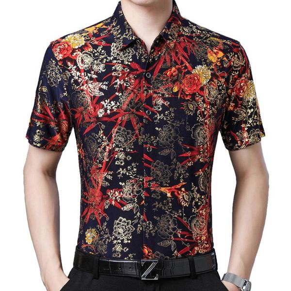 men's casual shirts 2021 fashion summer short sleeve mens clothing hawaiian gold bronzing print shirt for men streetwear dress 1006, White;black
men's casual shirts 2021 fashion summer short sleeve mens clothing hawaiian gold bronzing print shirt for men streetwear dress 1006, White;black