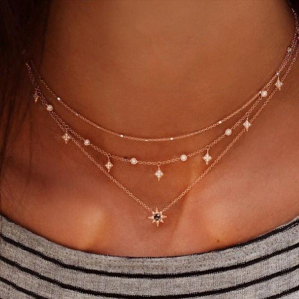 chains stonefans bohemian metal multi layer star necklace for women summer gold color choker geometry fashion jewelry gift, Silver
chains stonefans bohemian metal multi layer star necklace for women summer gold color choker geometry fashion jewelry gift, Silver