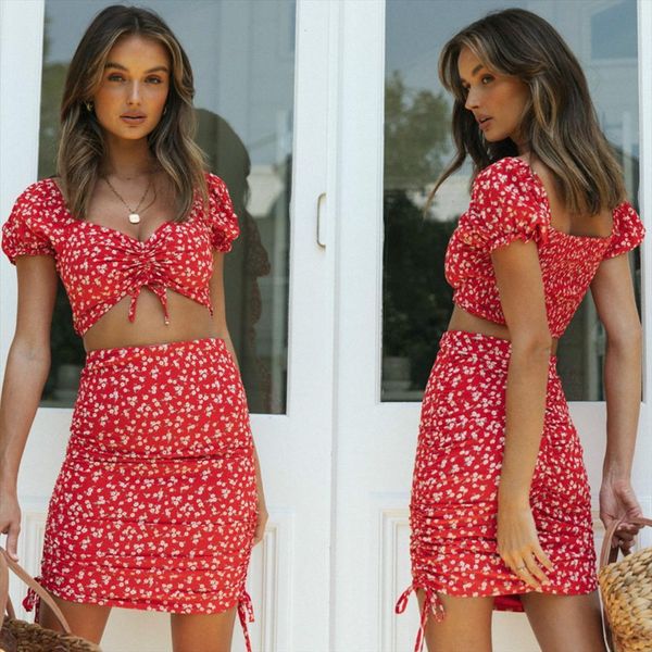 sweet summer red floral two womens tracksuits pieces sets puff sleeve t shirt crop lace up high waist bodycon, Gray
sweet summer red floral two womens tracksuits pieces sets puff sleeve t shirt crop lace up high waist bodycon, Gray