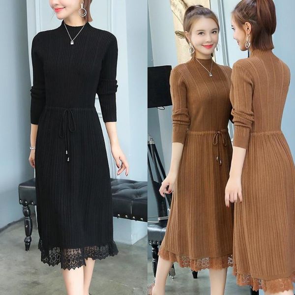 casual dresses winter spring women elegant turtleneck long sleeve pleat sweater dress female lace up knitted slim warm loose x82, Black;gray
casual dresses winter spring women elegant turtleneck long sleeve pleat sweater dress female lace up knitted slim warm loose x82, Black;gray