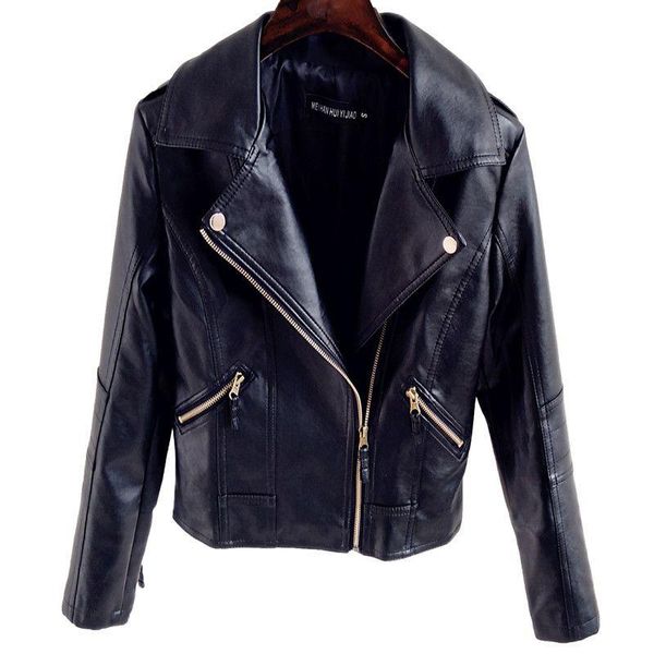 women's jacket 2021 pu black short spring autumn fashion trend leather zipper locomotive girl jackets, Black;brown
women's jacket 2021 pu black short spring autumn fashion trend leather zipper locomotive girl jackets, Black;brown