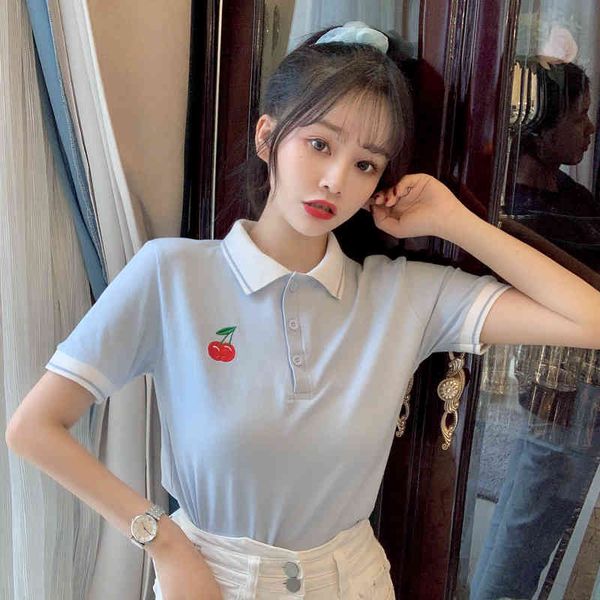 lucyever sweet cute printing cherry t-shirts ladies summer fashion button turndown colla women korean casual shirts woman 210521, White
lucyever sweet cute printing cherry t-shirts ladies summer fashion button turndown colla women korean casual shirts woman 210521, White