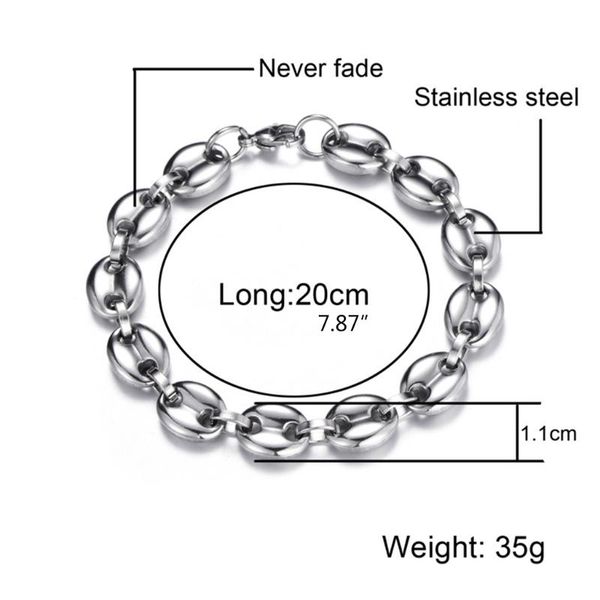 chokers x9fd 11mm coffee beans chains bracelets stainless steel hiphop necklace for men women, Golden;silver
chokers x9fd 11mm coffee beans chains bracelets stainless steel hiphop necklace for men women, Golden;silver