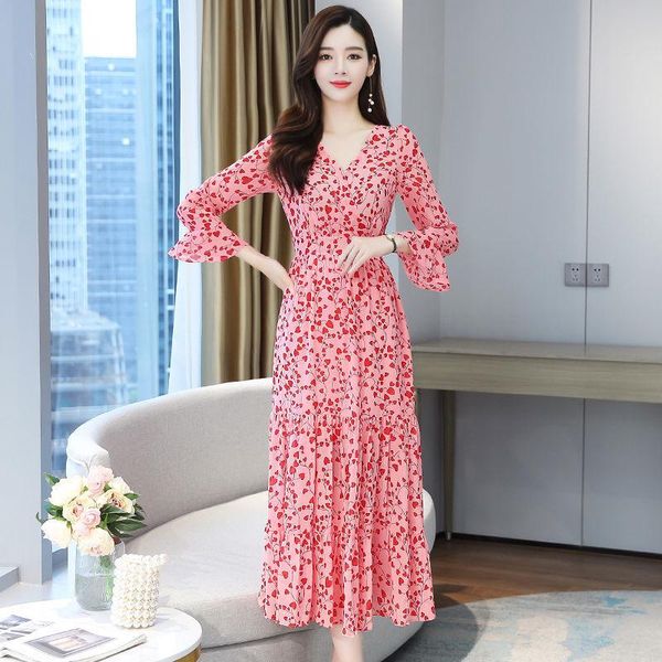 casual dresses 2021 spring and autumn long sweet lotus leaf sleeve chiffon v-neck dress fairy french temperament tea break floral, Black;gray
casual dresses 2021 spring and autumn long sweet lotus leaf sleeve chiffon v-neck dress fairy french temperament tea break floral, Black;gray