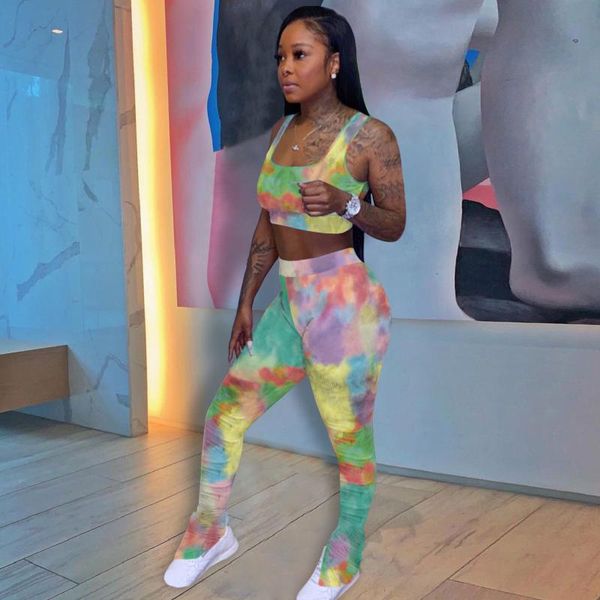 vavcy 2021 summer pant suits elastic fabric tie dye matching vest + lounge fitness training women set women's two piece pants, White
vavcy 2021 summer pant suits elastic fabric tie dye matching vest + lounge fitness training women set women's two piece pants, White