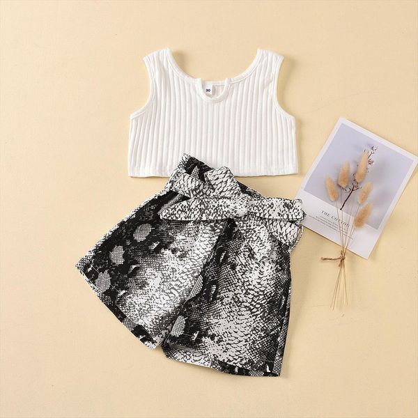 2 7y fashion baby girls clothes sets summer sleeveless solid vest snakeskin print bowknot shorts 2pcs, White
2 7y fashion baby girls clothes sets summer sleeveless solid vest snakeskin print bowknot shorts 2pcs, White