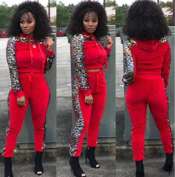 multi-color large size autumn and winter long-sleeved clothes hooded sequins casual pants suit fashion slim female two-piece women's tw, White
multi-color large size autumn and winter long-sleeved clothes hooded sequins casual pants suit fashion slim female two-piece women's tw, White