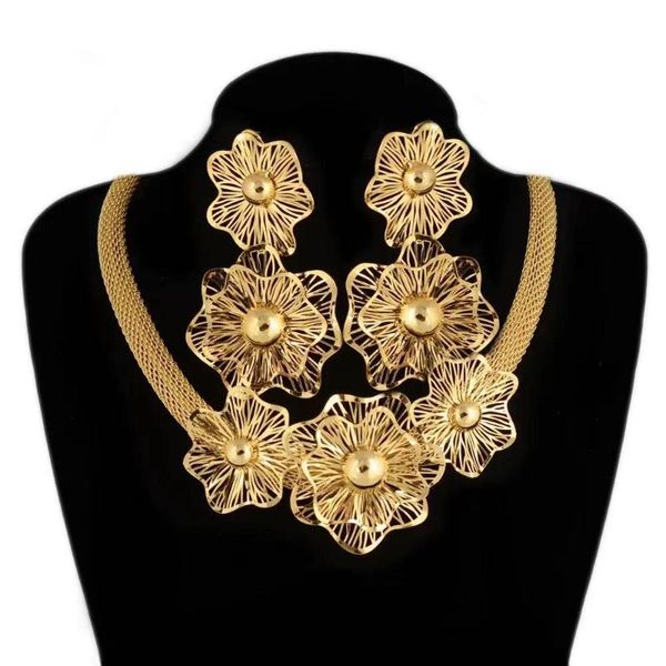 earrings & necklace bohemia bridal jewelry sets for women pendant flower african gift, Silver
earrings & necklace bohemia bridal jewelry sets for women pendant flower african gift, Silver