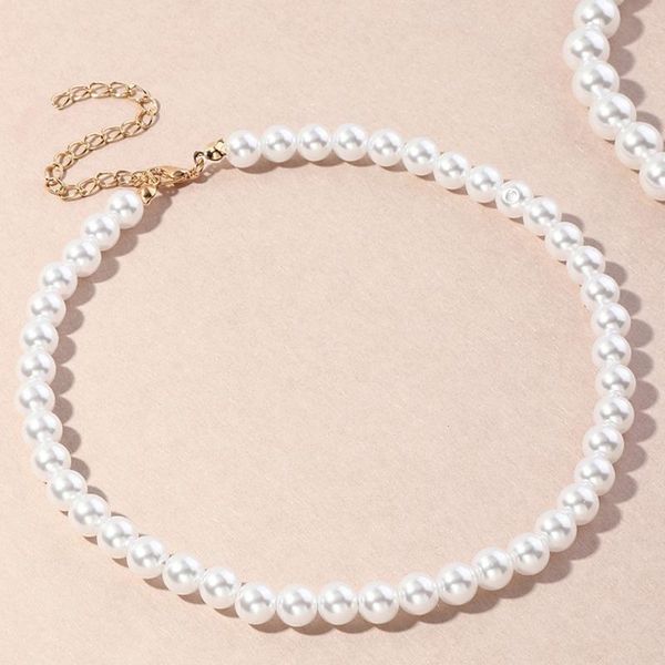 chains e56a 5 pcs/set round beads pearl chain choker necklace for women charming handmade party jewelry gifts adjustable collar, Silver
chains e56a 5 pcs/set round beads pearl chain choker necklace for women charming handmade party jewelry gifts adjustable collar, Silver