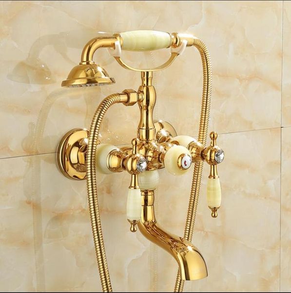 shower faucet brass polished gold bathtub faucets hand rain head tap luxury jade telephone wall bath & bathroom sets
shower faucet brass polished gold bathtub faucets hand rain head tap luxury jade telephone wall bath & bathroom sets
