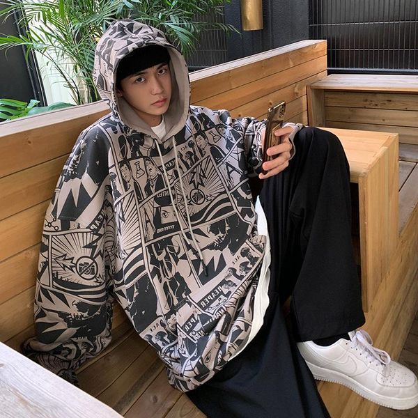 men's hoodies & sweatshirts casual oversize hooded man fashion graphic printed cartoon male streetwear clothing, Black
men's hoodies & sweatshirts casual oversize hooded man fashion graphic printed cartoon male streetwear clothing, Black