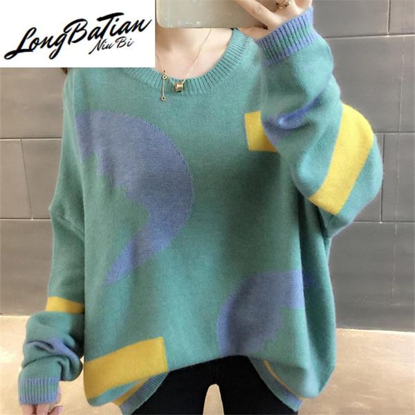 women's sweaters korean loose knit sweater pullovers women streetwear patchwork print pull jumpers ladies short long sleeve knitted fe, White;black
women's sweaters korean loose knit sweater pullovers women streetwear patchwork print pull jumpers ladies short long sleeve knitted fe, White;black