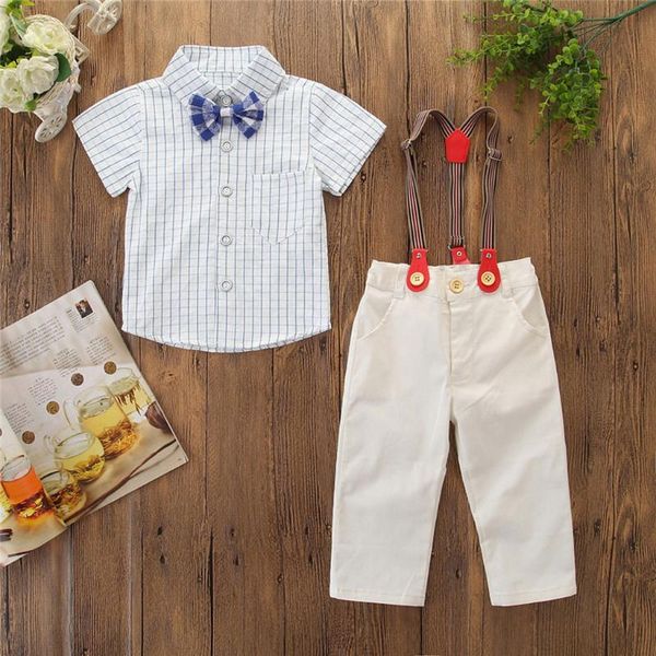summer kids boys clothes genlemen suit bow plaid shirt+suspender pants party outfits 2 3 4 5 6 years clothing sets, White
summer kids boys clothes genlemen suit bow plaid shirt+suspender pants party outfits 2 3 4 5 6 years clothing sets, White