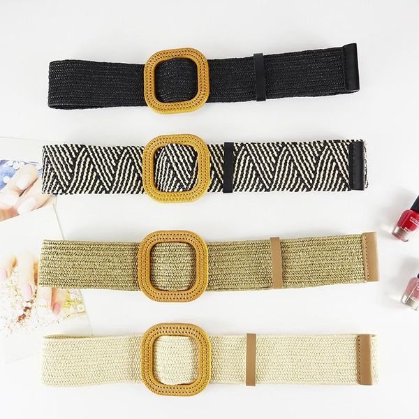 belts women's leather belt pastoral style 5cm elastic band size plastic square buckle pp straw material woven fashion accessories, Black;brown
belts women's leather belt pastoral style 5cm elastic band size plastic square buckle pp straw material woven fashion accessories, Black;brown