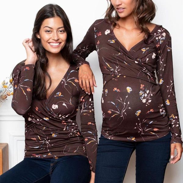 maternity & tees summer women pregnant nusring v-neck long sleeve ruffles printed cross-breastfeeding double layer y, White
maternity & tees summer women pregnant nusring v-neck long sleeve ruffles printed cross-breastfeeding double layer y, White