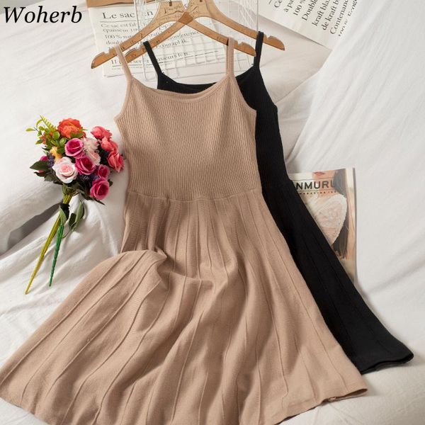 woherb knitted sling dress women sleeveless slim fit high waist vestidos fall clothes robe korean fashion midi dresses female casual, Black;gray
woherb knitted sling dress women sleeveless slim fit high waist vestidos fall clothes robe korean fashion midi dresses female casual, Black;gray