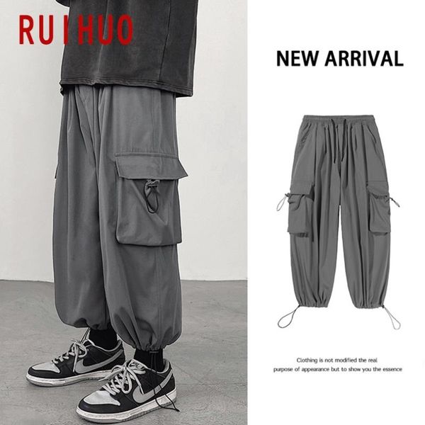 men's pants ruihuo 2021 solid cargo men trousers casual joggers sweatpants hip hop streetwear male plus size m-5xl, Black
men's pants ruihuo 2021 solid cargo men trousers casual joggers sweatpants hip hop streetwear male plus size m-5xl, Black