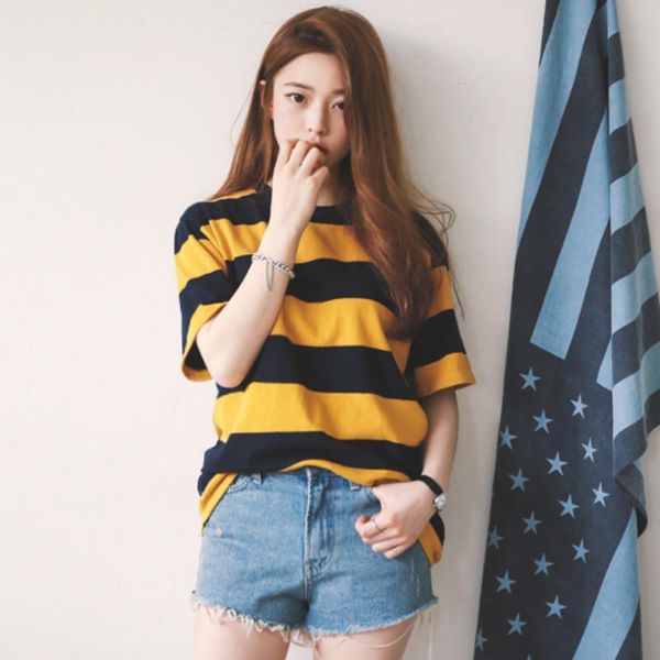 fashion women summer yellow black striped short sleeve o-neck blouses ladies casual loose baggy sports tunic plus size women's & shirt, White
fashion women summer yellow black striped short sleeve o-neck blouses ladies casual loose baggy sports tunic plus size women's & shirt, White