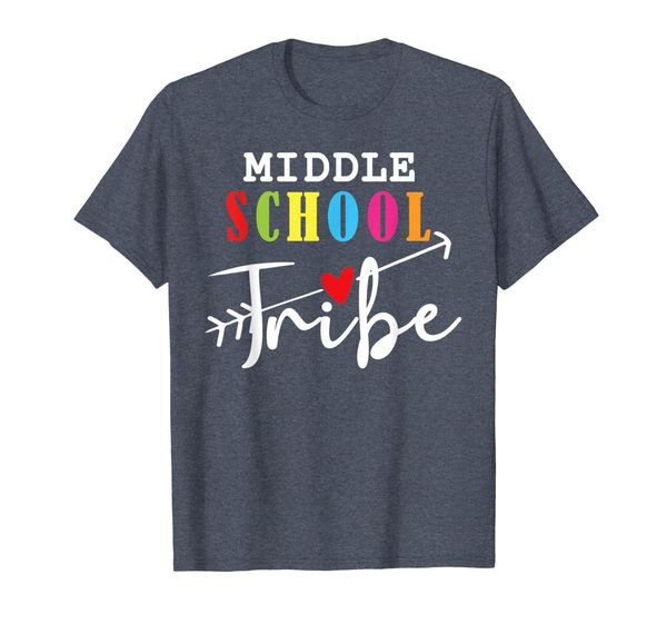 middle school tribe teacher back to school t-shirt gift, White;black 
middle school tribe teacher back to school t-shirt gift, White;black