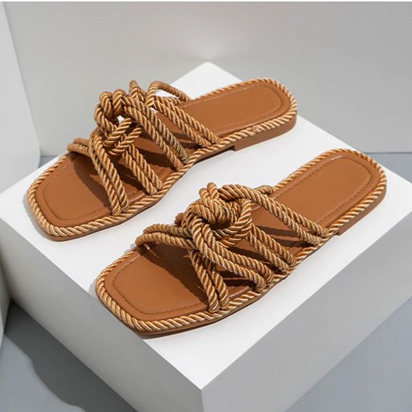slippers summer comfy rope flats casual women sandals durable beach shoes anti-slip slides size 37-42, Black
slippers summer comfy rope flats casual women sandals durable beach shoes anti-slip slides size 37-42, Black