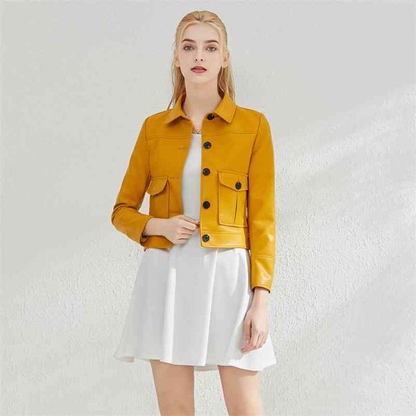 spring leather jacket women single breasted short design bike coat motorcycle blouse soft pu short leather coat 210513, Black
spring leather jacket women single breasted short design bike coat motorcycle blouse soft pu short leather coat 210513, Black