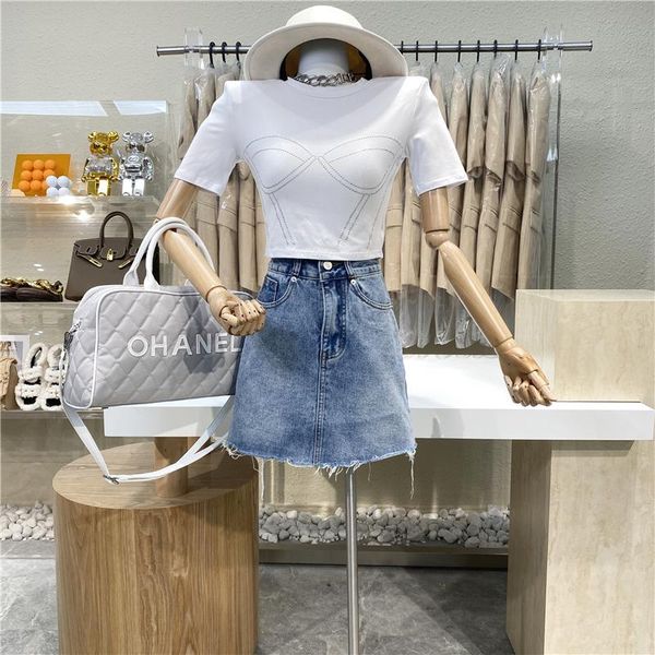 brand original design 2021 diamond-encrusted round neck short-sleeved t - shirt short women's t-shirt, White
brand original design 2021 diamond-encrusted round neck short-sleeved t - shirt short women's t-shirt, White