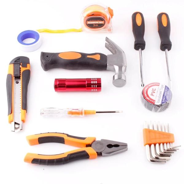 professional hand tool sets home kit plastic toolbox screwdriver pliers knife bicycle car general household repair set