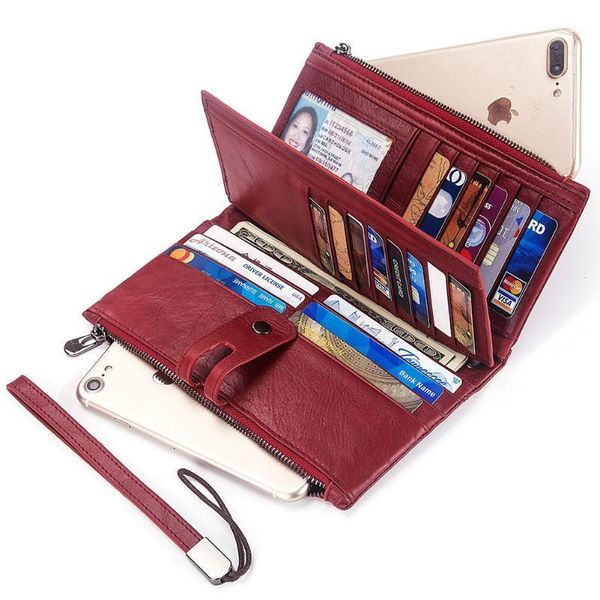 wallets women's leather wallet long fashion men's double zipper buckle coin purse large capacity multi-card mobile phone bag1, Red;black
wallets women's leather wallet long fashion men's double zipper buckle coin purse large capacity multi-card mobile phone bag1, Red;black
