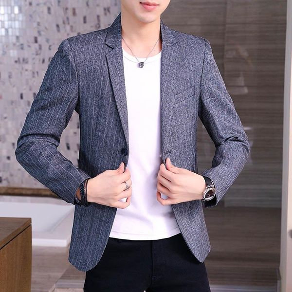 men's suits & blazers suit coat autumn winter stripe korean style small outwear business casual formal wedding blazer, White;black
men's suits & blazers suit coat autumn winter stripe korean style small outwear business casual formal wedding blazer, White;black
