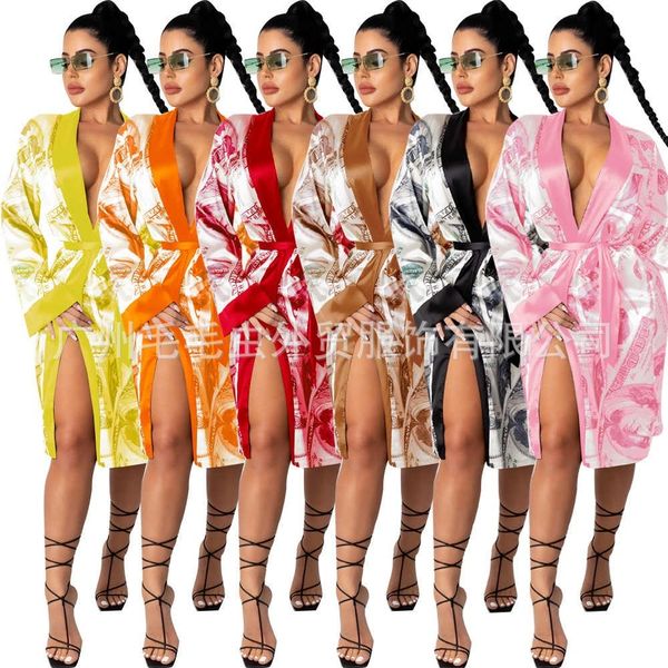 women's sleepwear 202102 loose casual satin pajamas nightgown, Black;red 
women's sleepwear 202102 loose casual satin pajamas nightgown, Black;red