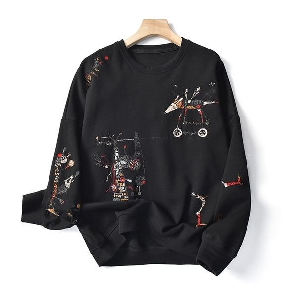 harajuku fashion stitch-embroidered long-sleeved o- neck breathable hoodie casual sweatshirt women spring autumn 211220, Black
harajuku fashion stitch-embroidered long-sleeved o- neck breathable hoodie casual sweatshirt women spring autumn 211220, Black